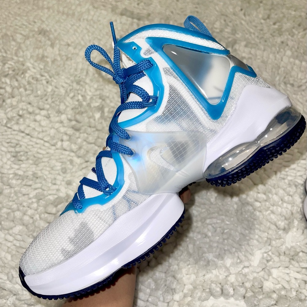 Nike Lebron 19 White and Blue Basketball Shoes